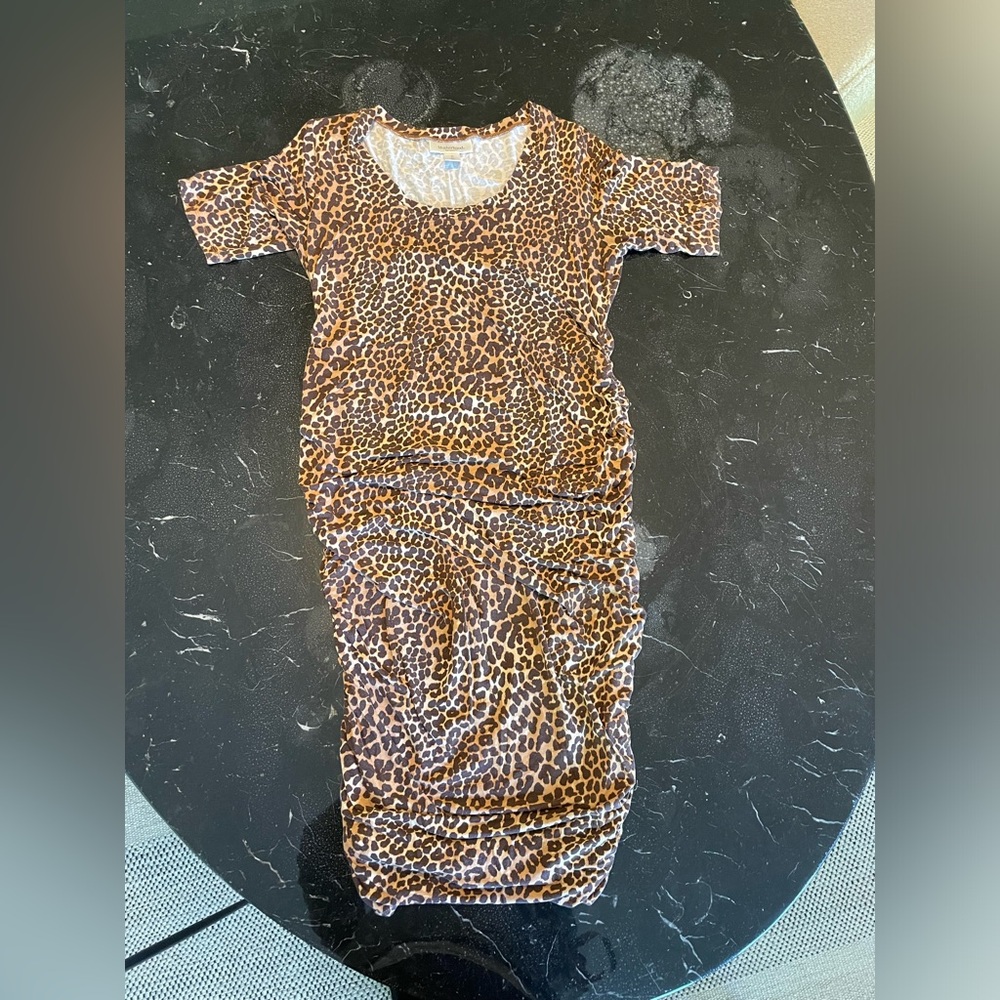 Maternity Stretchy Leopard Dress - great condition!